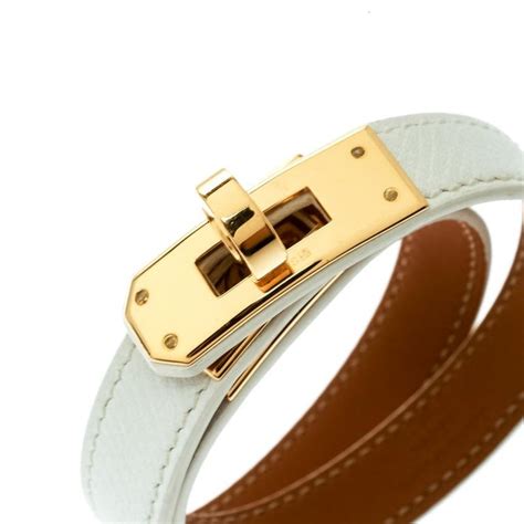 Hermes white leather bracelet